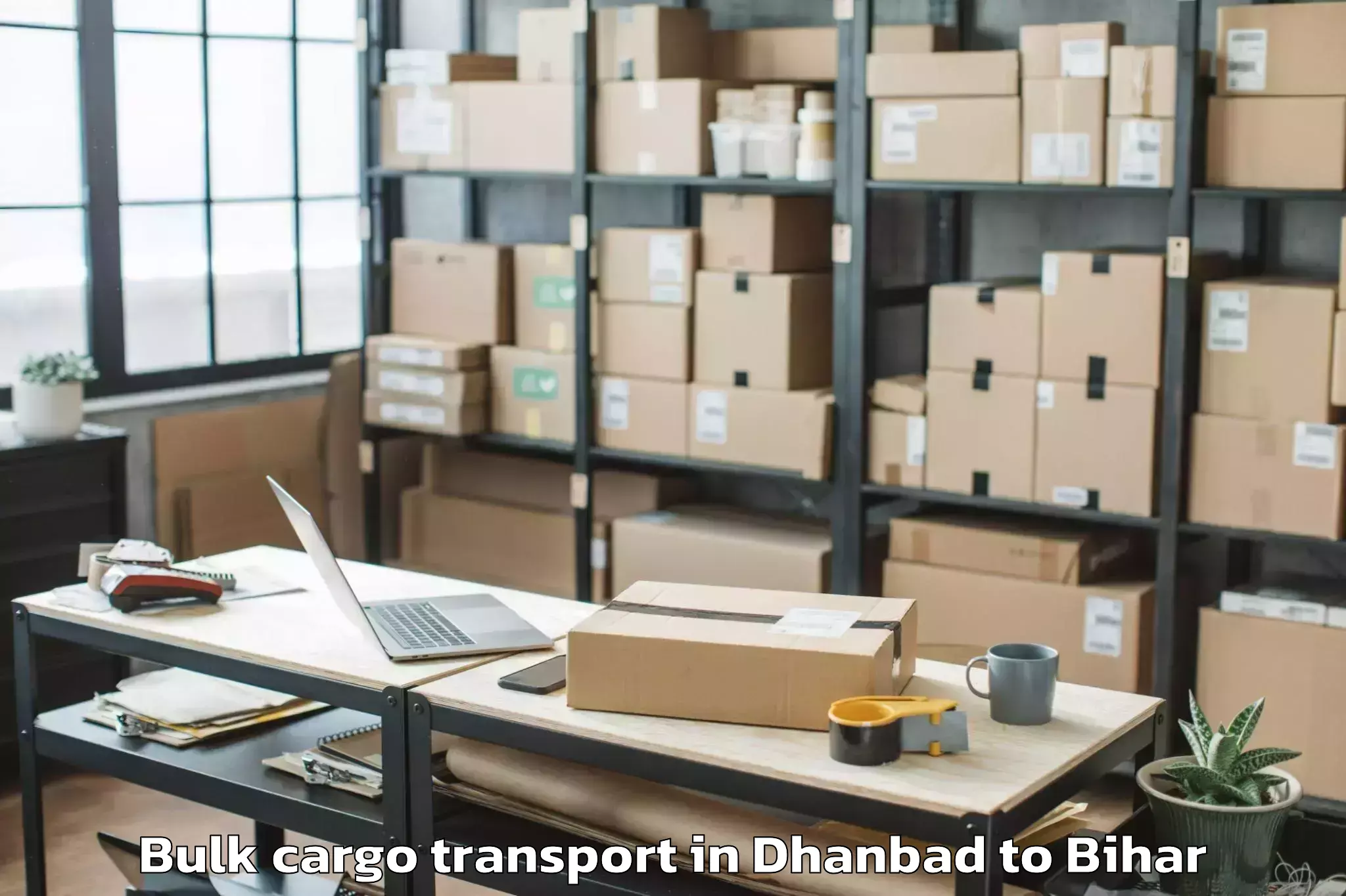 Reliable Dhanbad to Lauria Nandangarh Bulk Cargo Transport